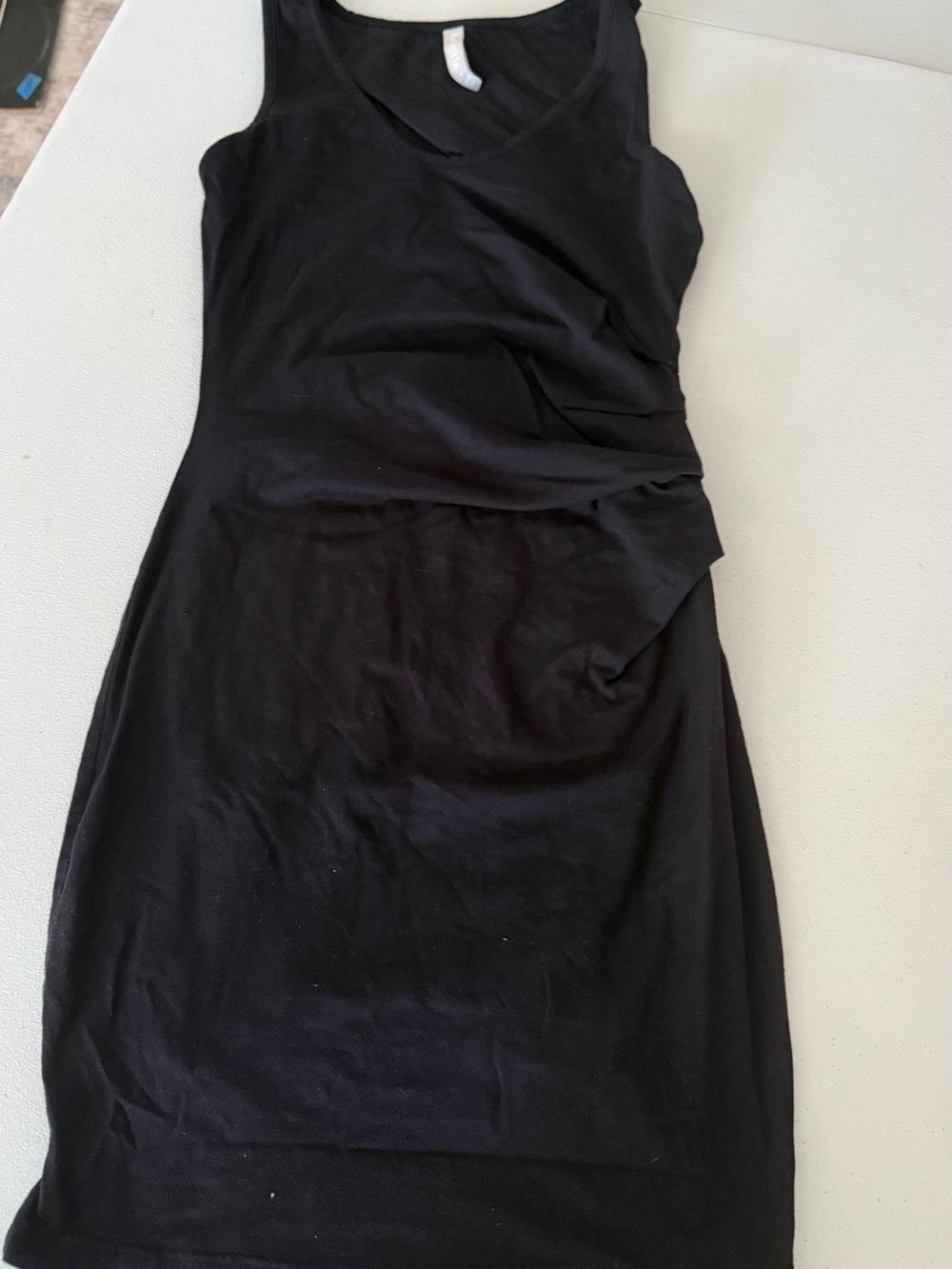 Athleta Women’s Dress Black Sleeveless Side Ruched Lined Dress Size Small